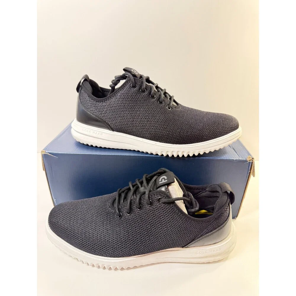 Cole Haan Mens Grand Knit Oxford Black White US 10